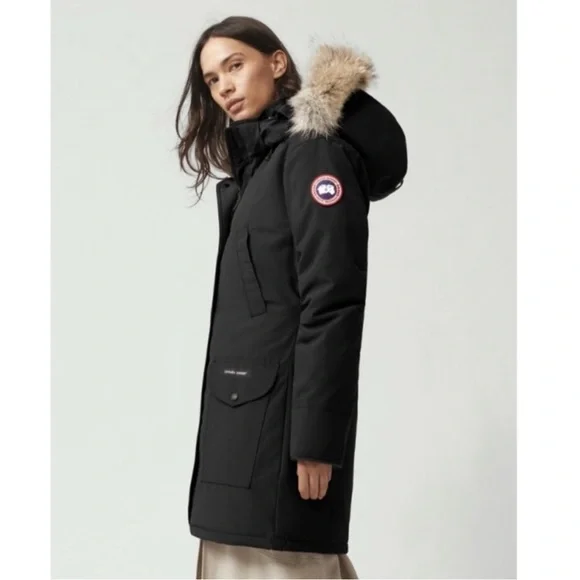 Women's Black Cananda Goose Parka Coat - Picture 1 of 8